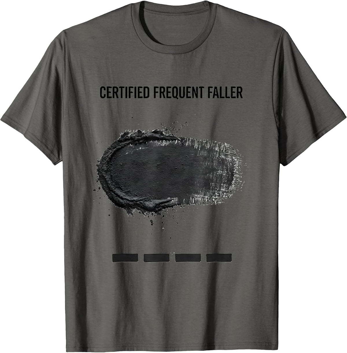 Men's Certified Frequent Faller Funny Rock Climbing Bouldering T-Shirt - Asphalt Grey