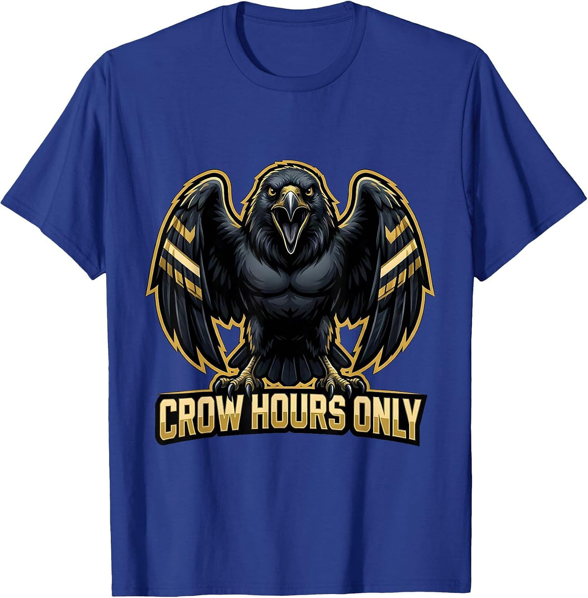 Men's Crow Hours Only Funny Crow Lover Design T-Shirt - Royal Blue