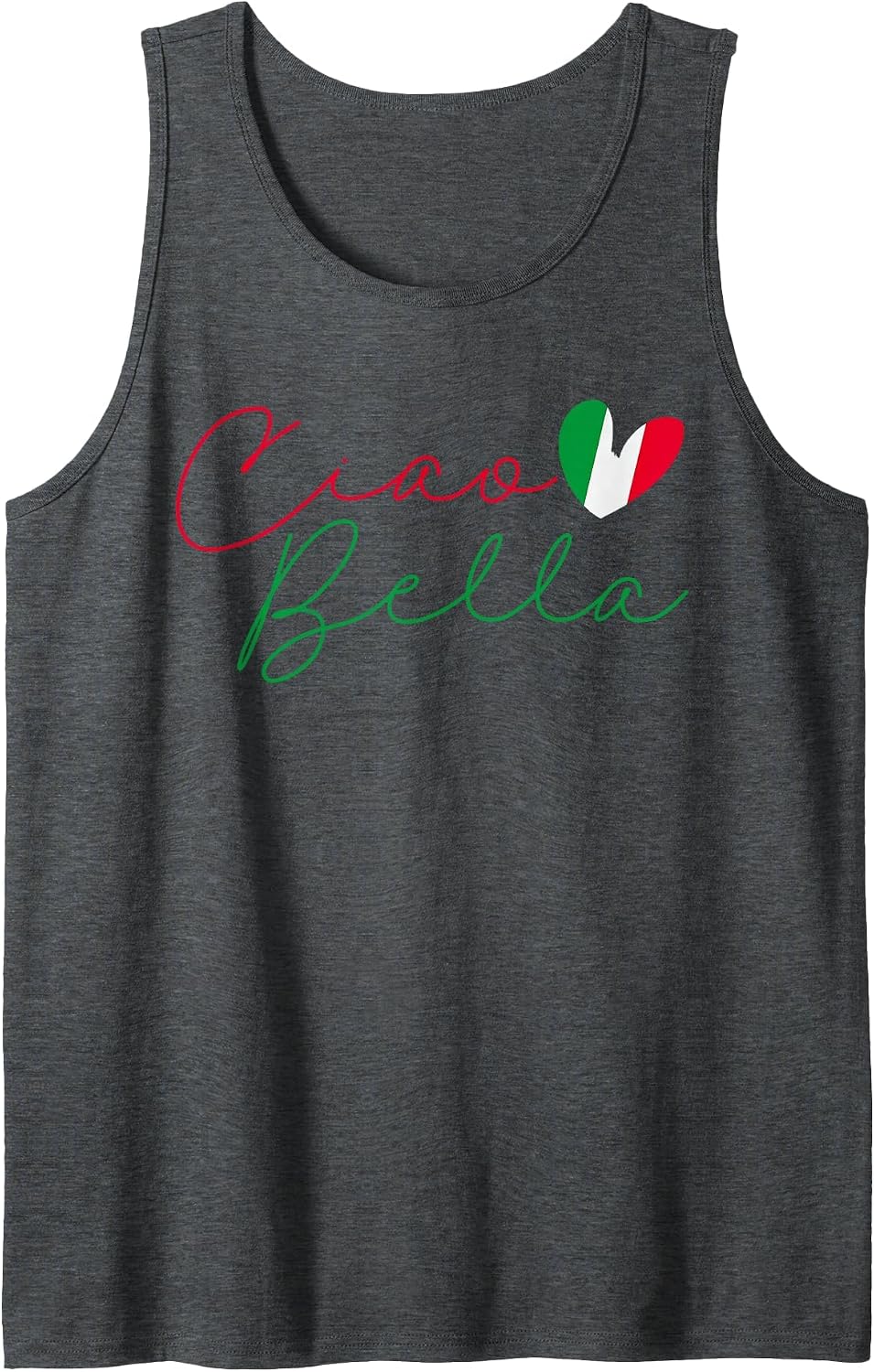 Flag Italy Italian Ciao Bella Tank Top - Dark Heather Grey