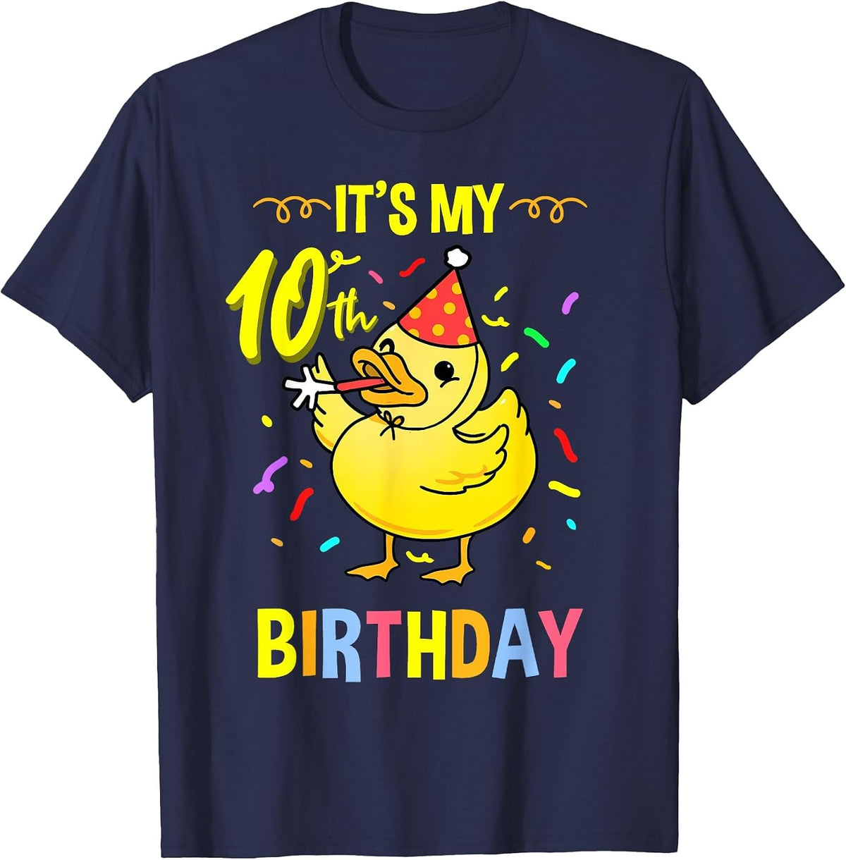 Its My 10th Birthday Duck T-Shirt - Navy Blue