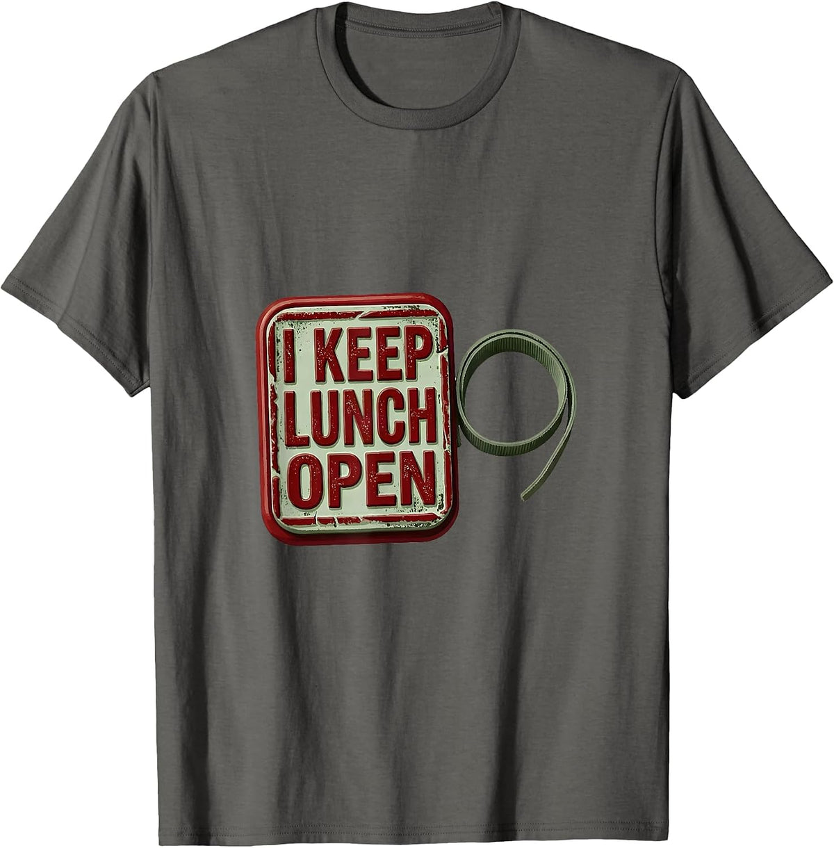 I Keep Lunch Open Groovy Positivity Inclusion Teacher Gift T-Shirt - Asphalt Grey