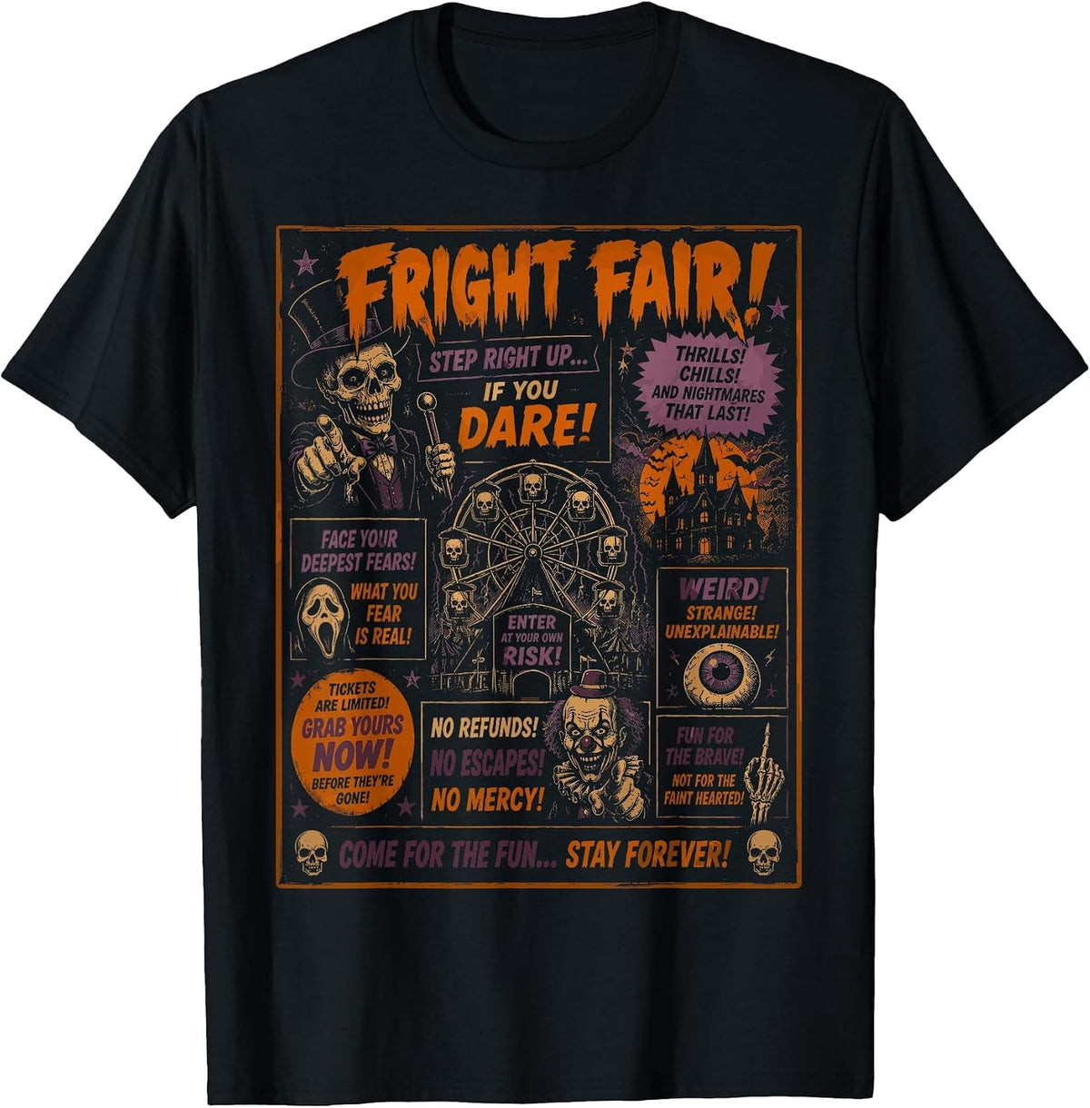 Halloween Vintage Horrorfest Poster Party Halloween T-Shirt - Black