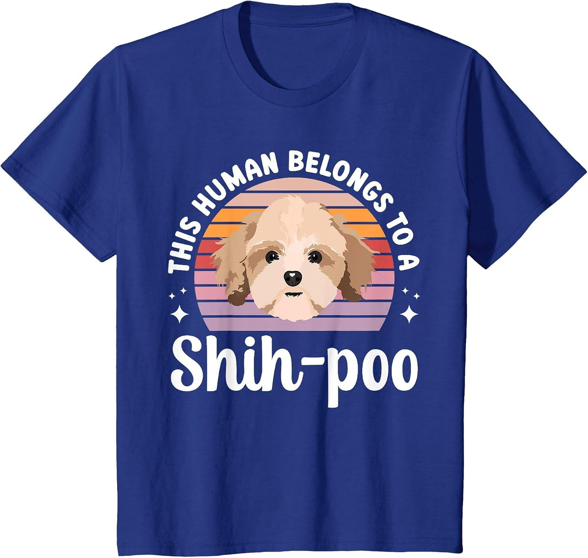 This Human Belongs to A Shih-Poo Owner Shih-Poo Lover T-Shirt - Royal Blue