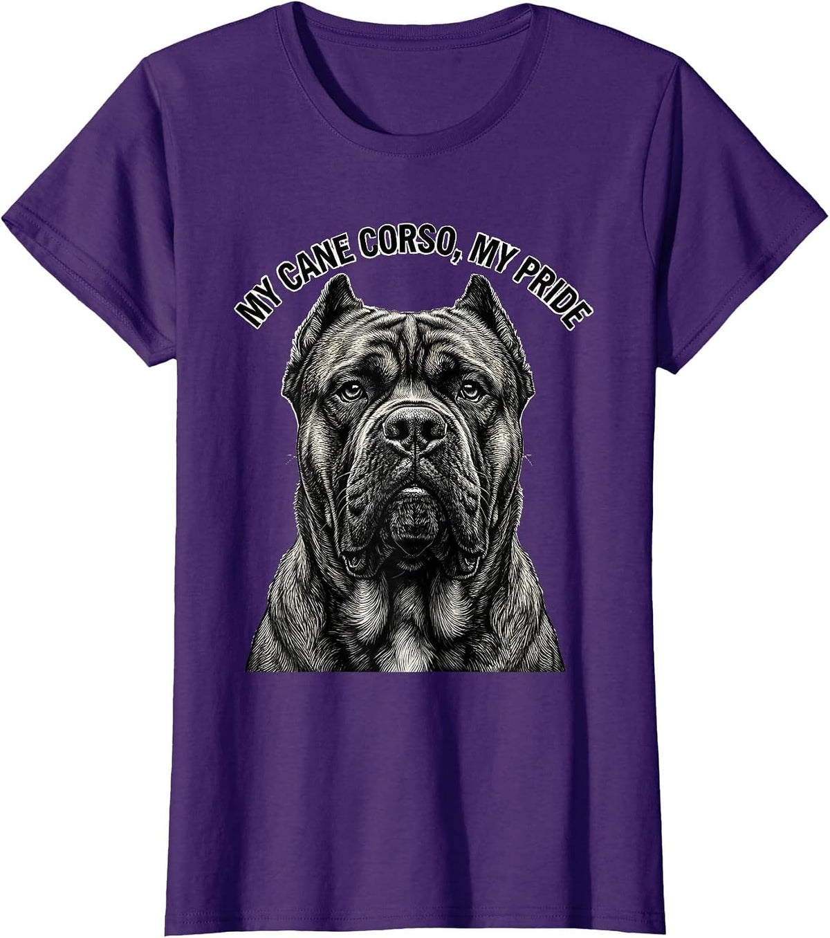 Women's My Cane Corso My Pride Monochromatic Dog Lover Dad Gift T-Shirt - Purple
