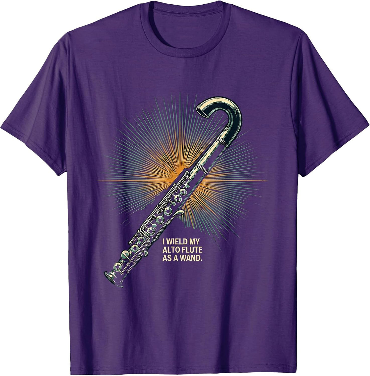 Men's I Wield My Alto Flute As A Wand Whimsical Band Musician Gift T-Shirt - Purple