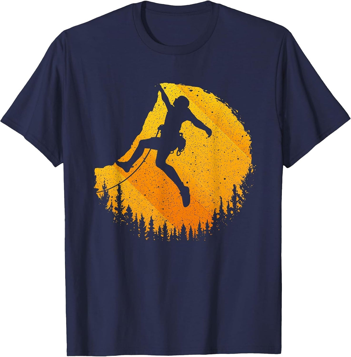 Rock Climbing Art for Men Women Mountain Climber Bouldering T-Shirt - Navy Blue