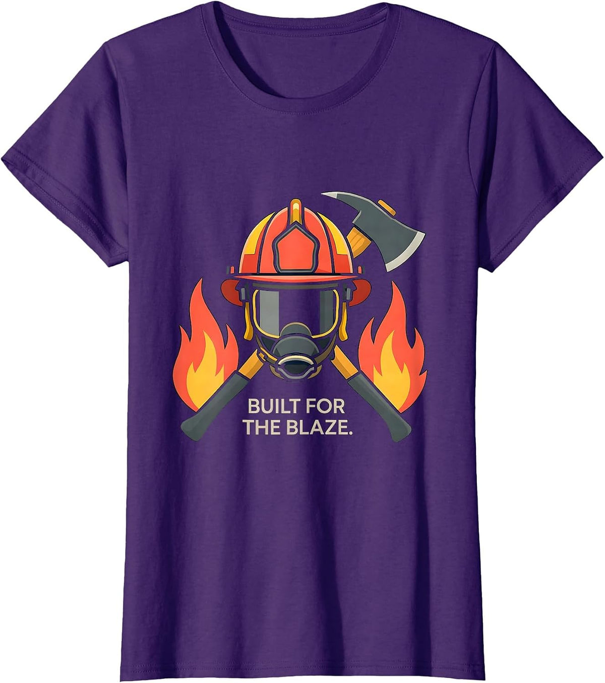 Built for the Blaze Firefighter Graphic Design T-Shirt - Purple