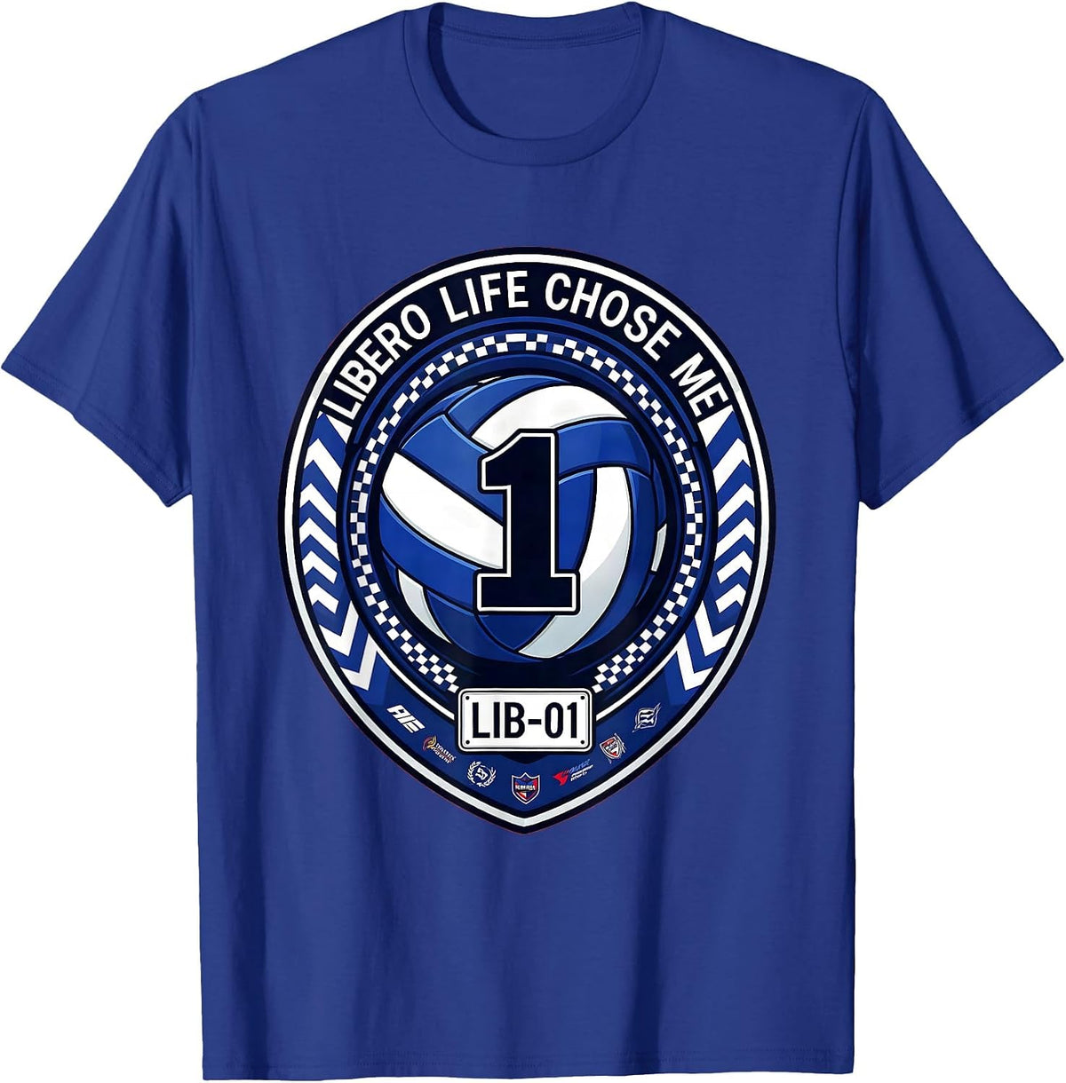 Men's Libero Life Chose Me Volleyball Design T-Shirt - Royal Blue