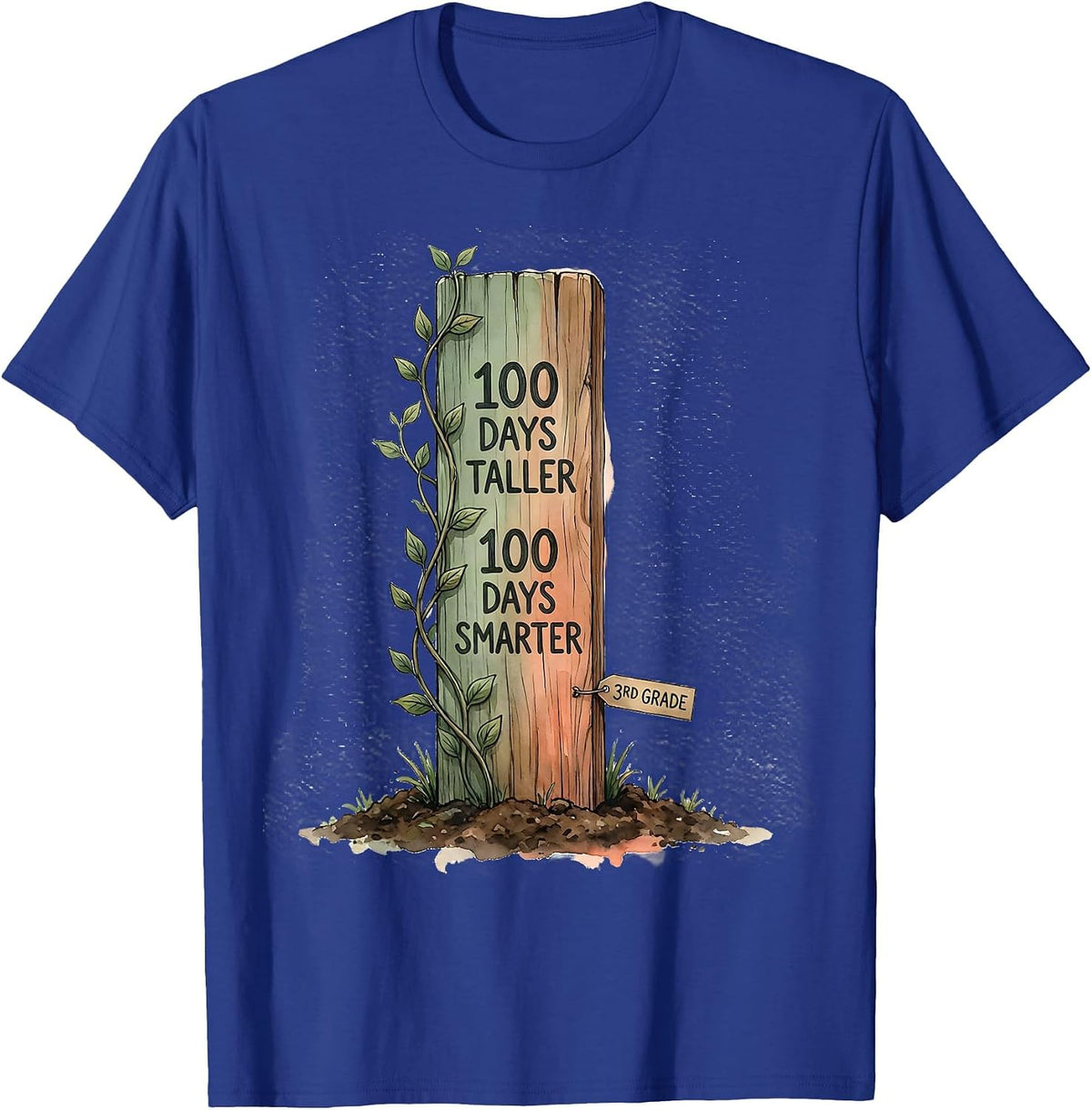 100 Days Taller, 100 Days Smarter — 3rd Grade Teacher T-Shirt - Royal Blue