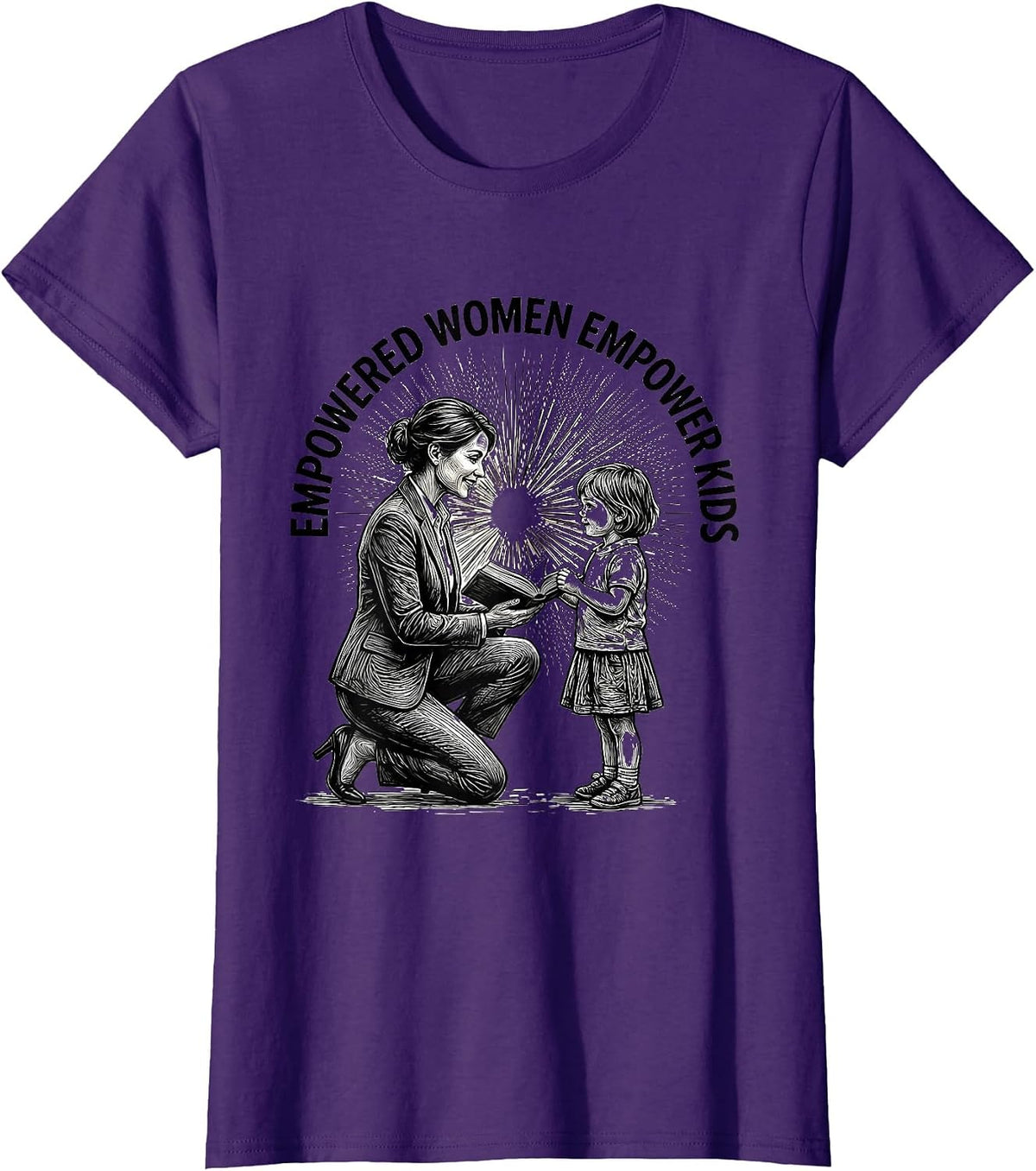 Women's Empowered Women Empower Kids Paraprofessional T-Shirt - Purple