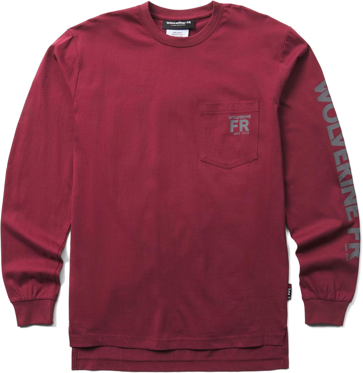 Wolverine Men's Built Light Fr Graphic Long Sleeve Tee - Burgundy