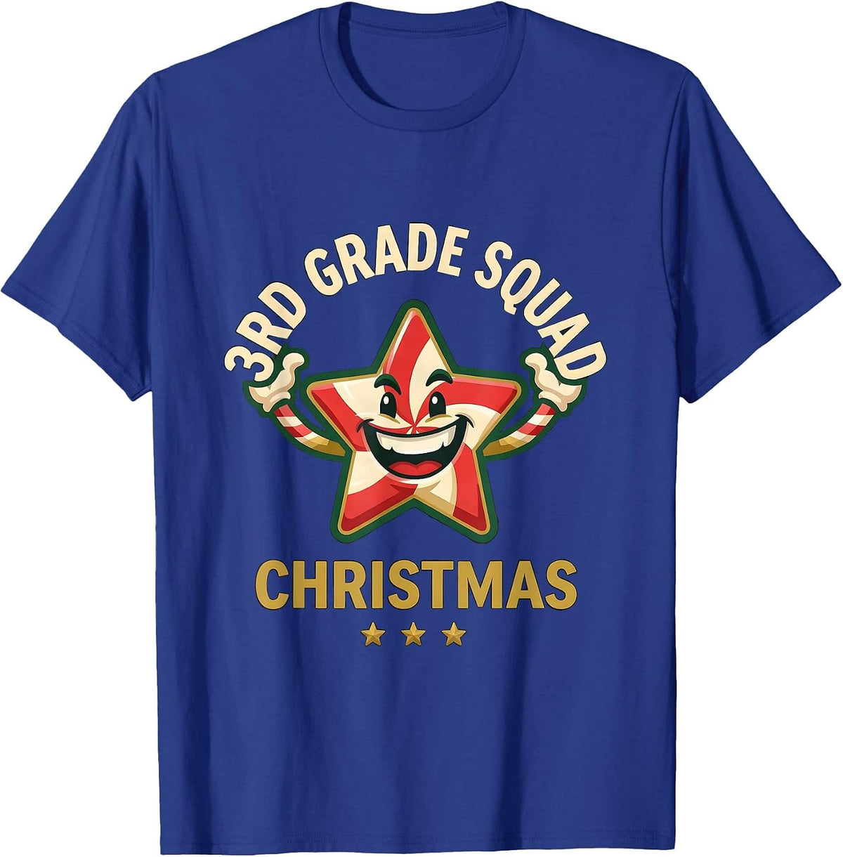 Men's 3rd Grade Squad Christmas Teacher Humor Christmas Party T-Shirt - Royal Blue