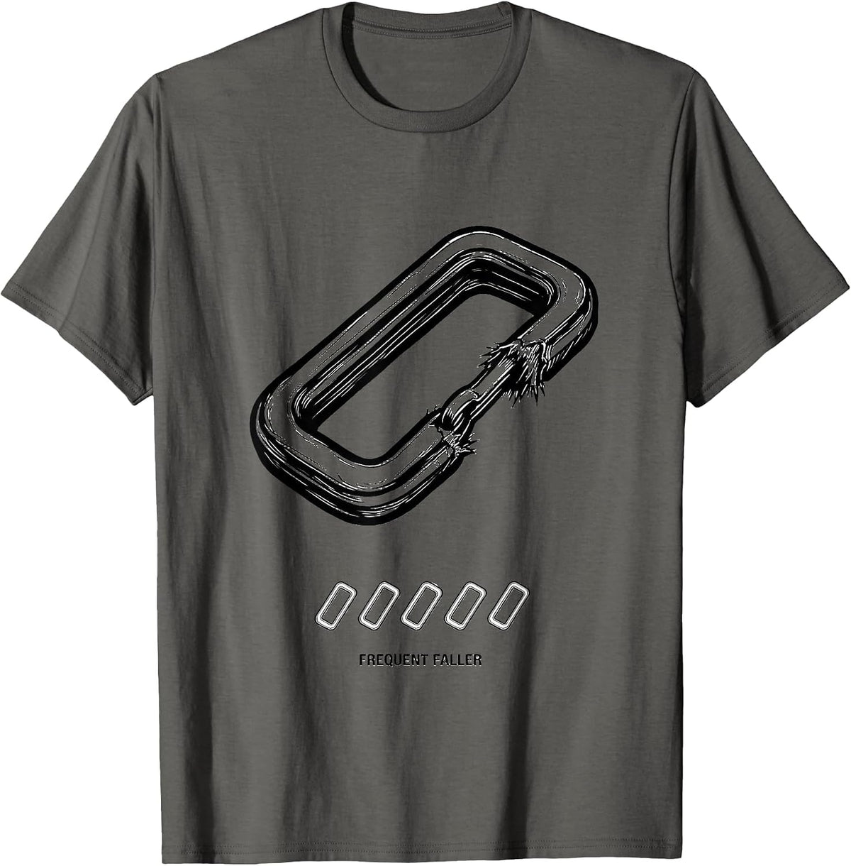 Frequent Faller Funny Rock Climbing Bouldering Humor T-Shirt - Asphalt Grey