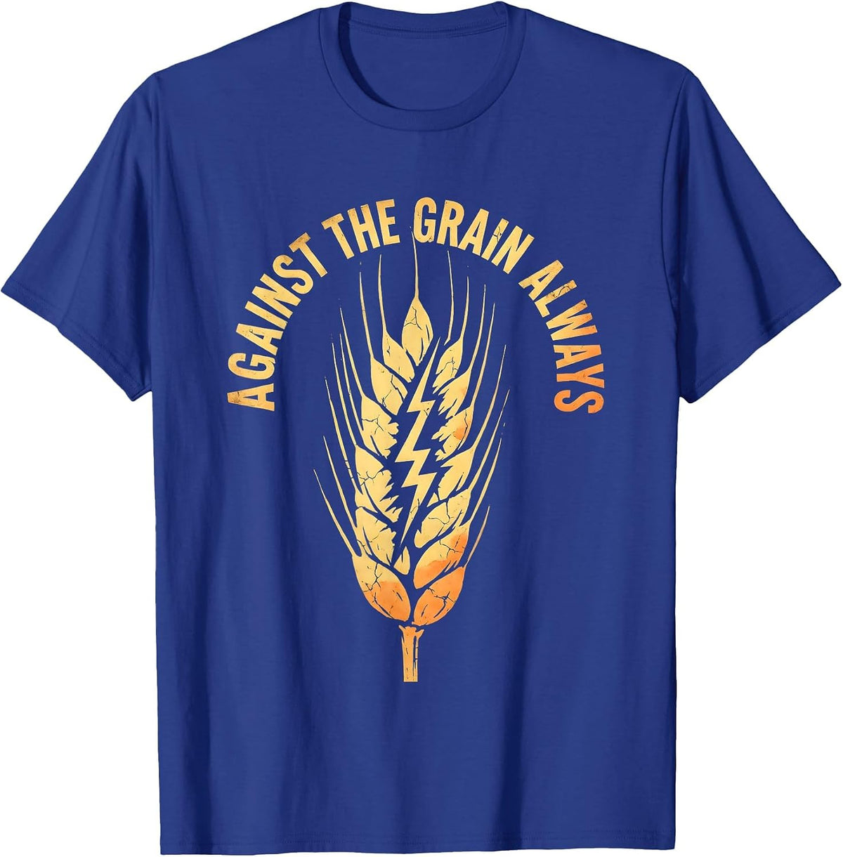 Against the Grain Always Punk Rebel Design T-Shirt - Royal Blue