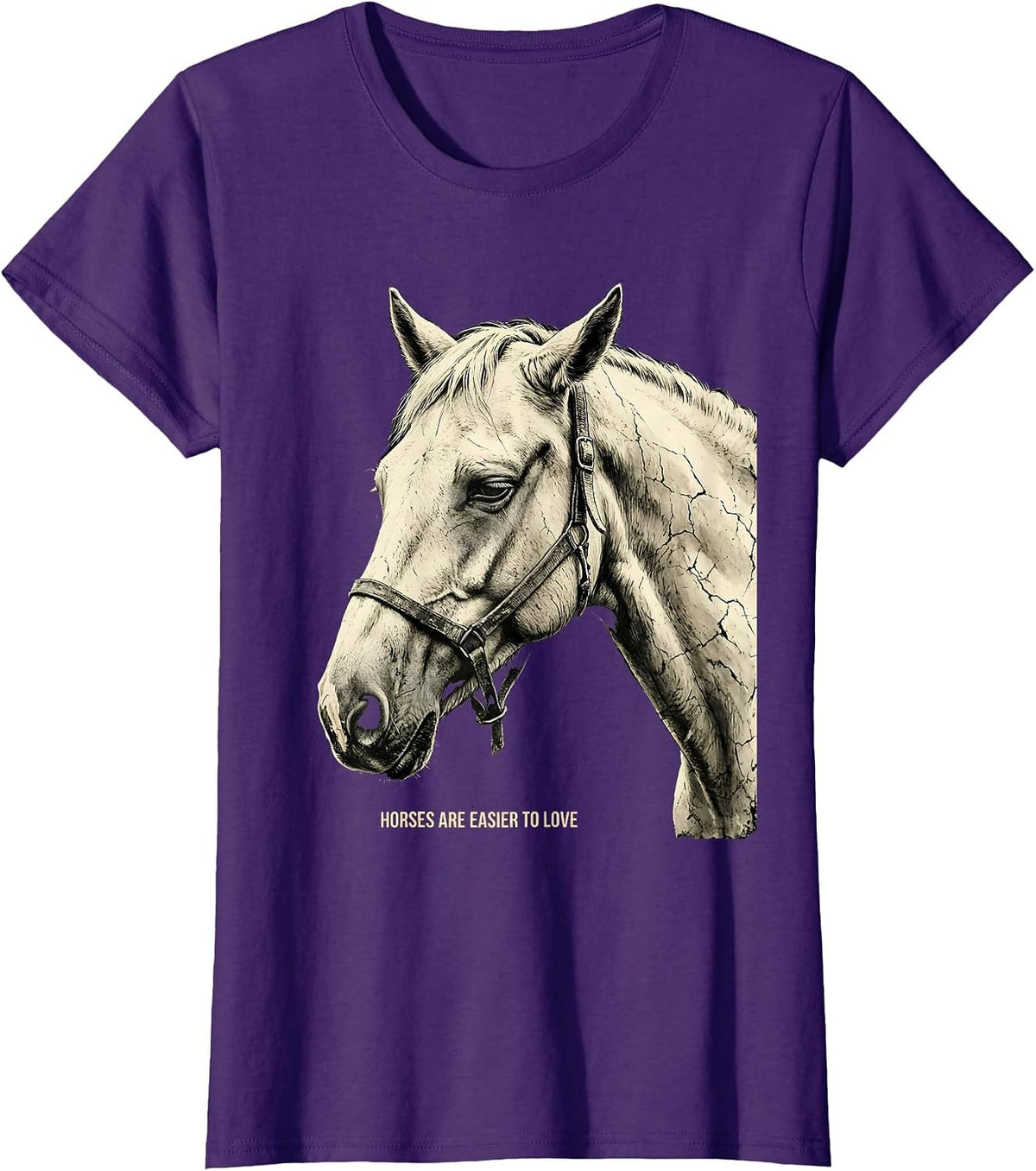 Women's Horses Are Easier To Love Funny Horse Lover Girl Boho T-Shirt - Purple