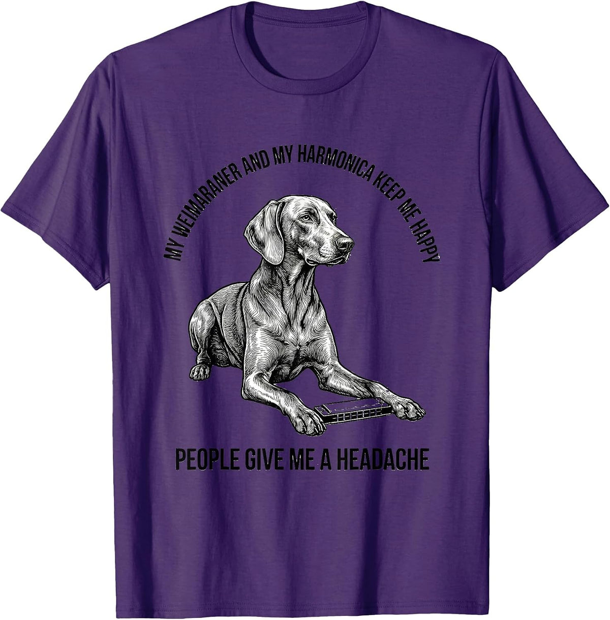 My Weimaraner Keeps Me Happy Funny Pet Lover Gift T-Shirt - Purple
