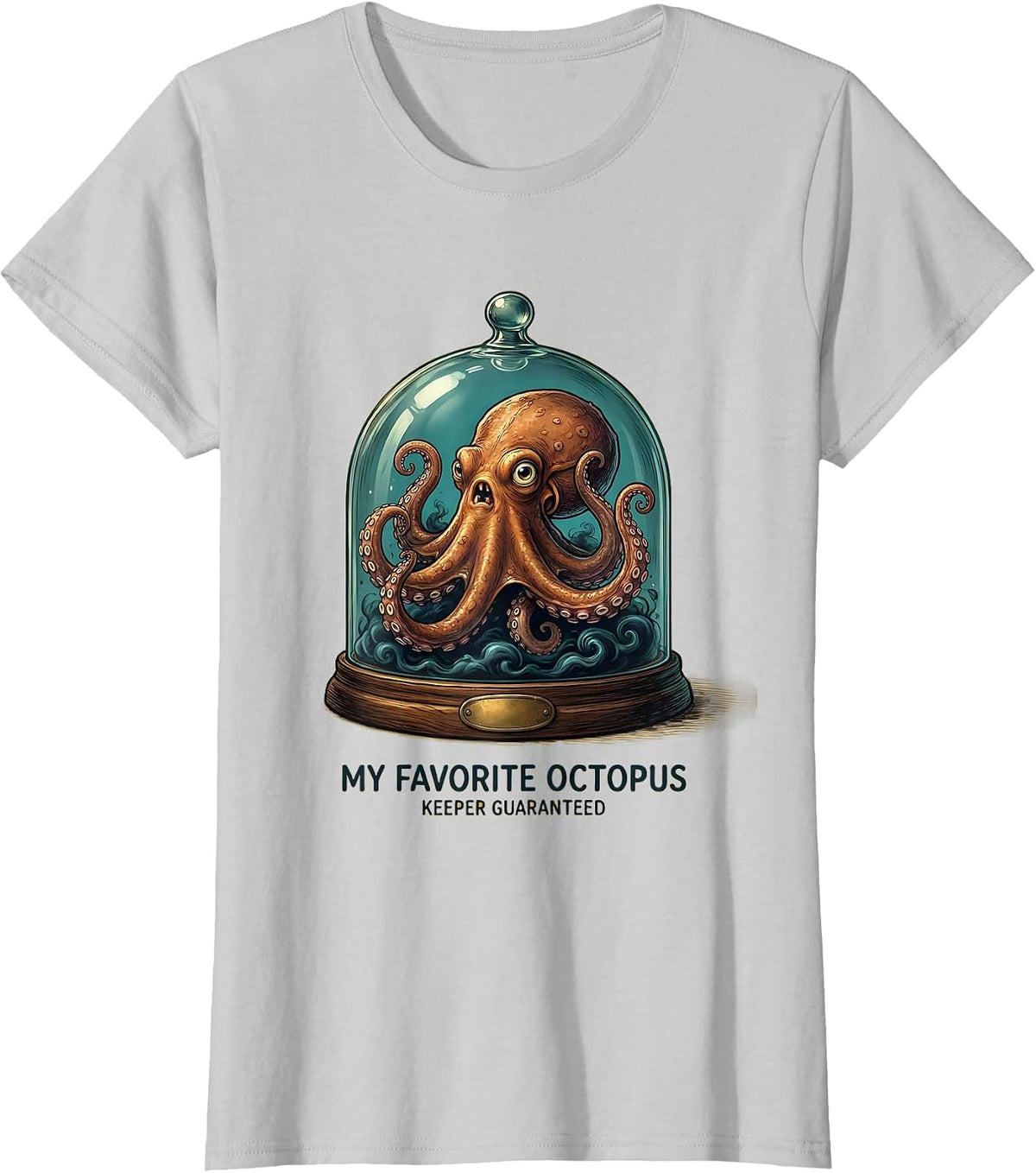 My Favorite Octopus, Keeper Guaranteed Cute Octopus Lover T-Shirt - Silver Grey