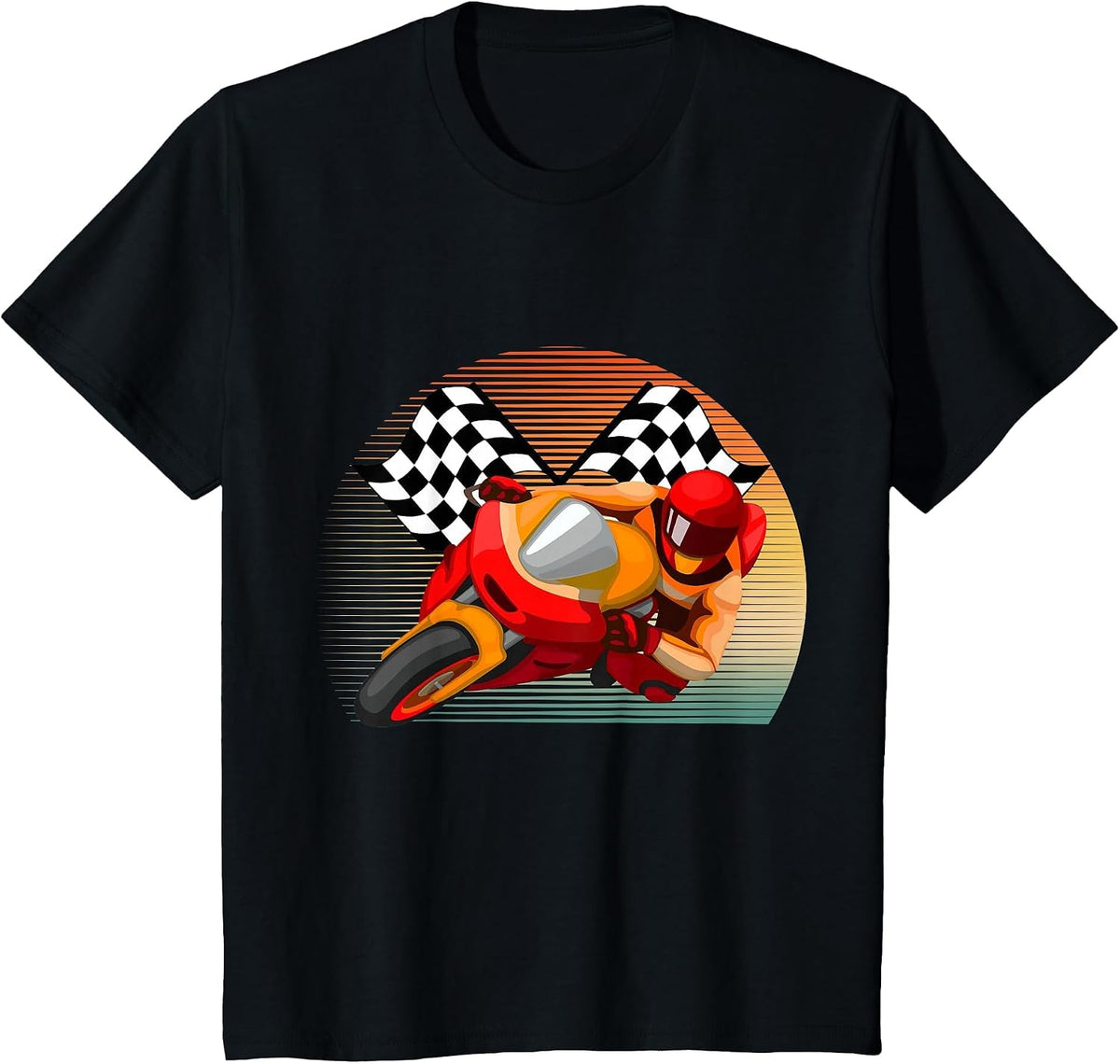 Vintage Retro Style Motorbike Moto GP Sport Racing Fan T-Shirt - Black