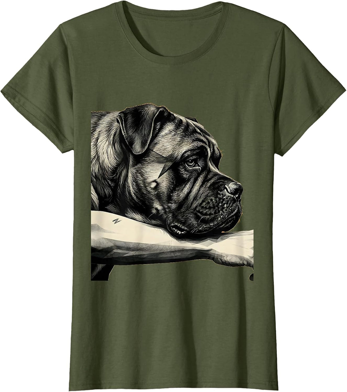 Women's Cane Corso Minimalist Dog Lover Gift T-Shirt - Olive Green