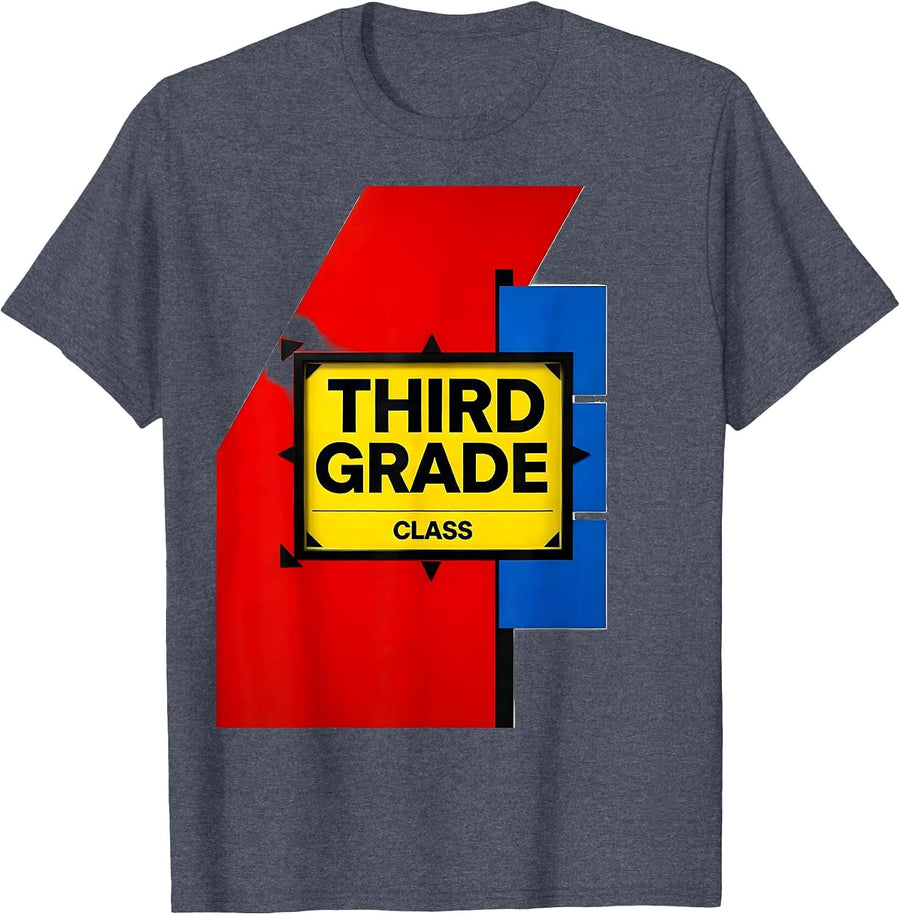 Third Grade Class Team Back to School Student Teacher T-Shirt - Heather Blue