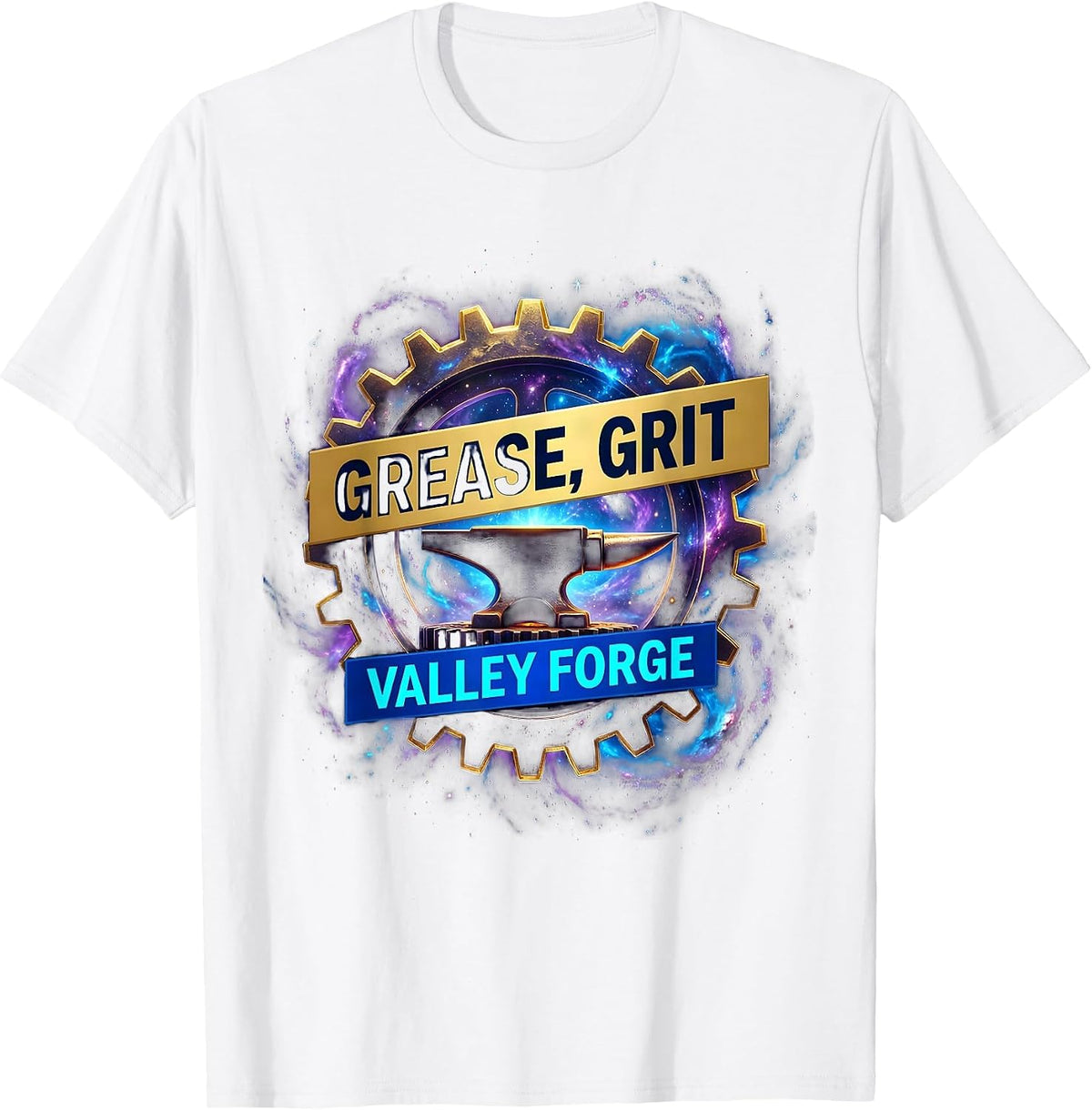 Men's Grease Grit Valley Forge Automotive Design T-Shirt - White