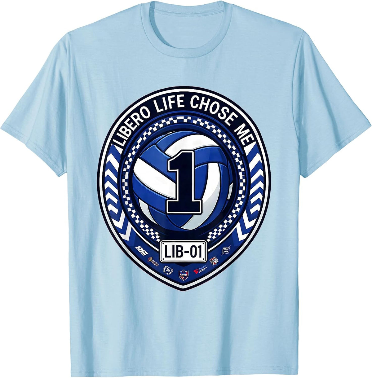 Men's Libero Life Chose Me Volleyball Design T-Shirt - Baby Blue