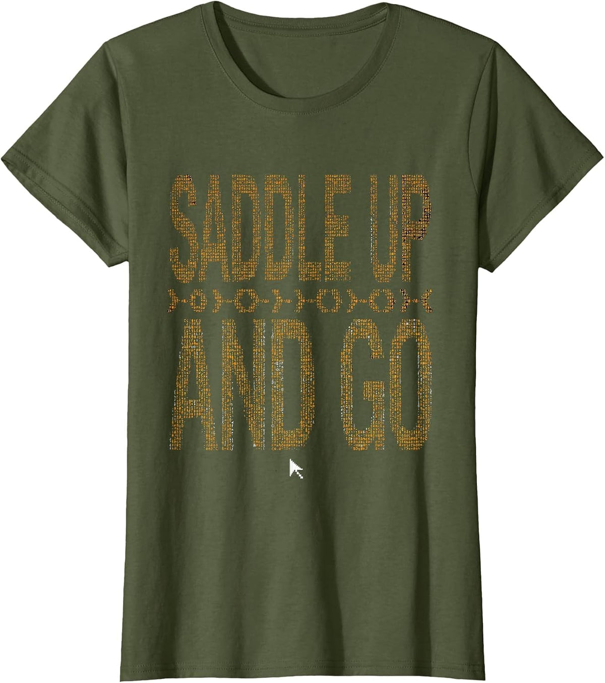 Women's Saddle Up and Go Cycling Bike Rider Design T-Shirt - Olive Green