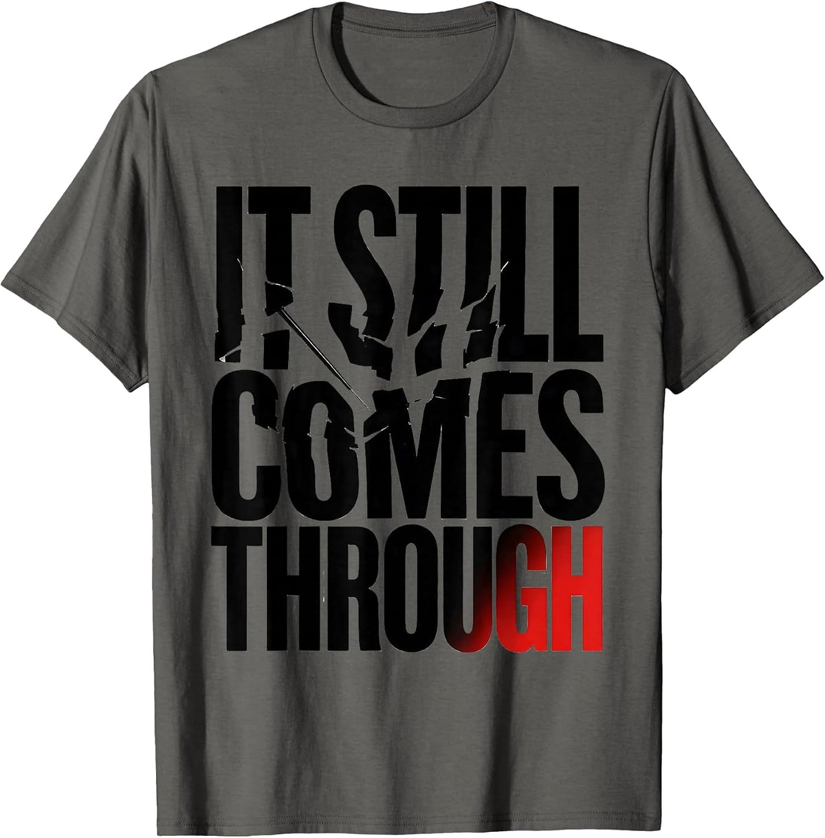 Men's It Still Comes Through Urban Nostalgic Hip Hop Rap Culture T-Shirt - Asphalt Grey