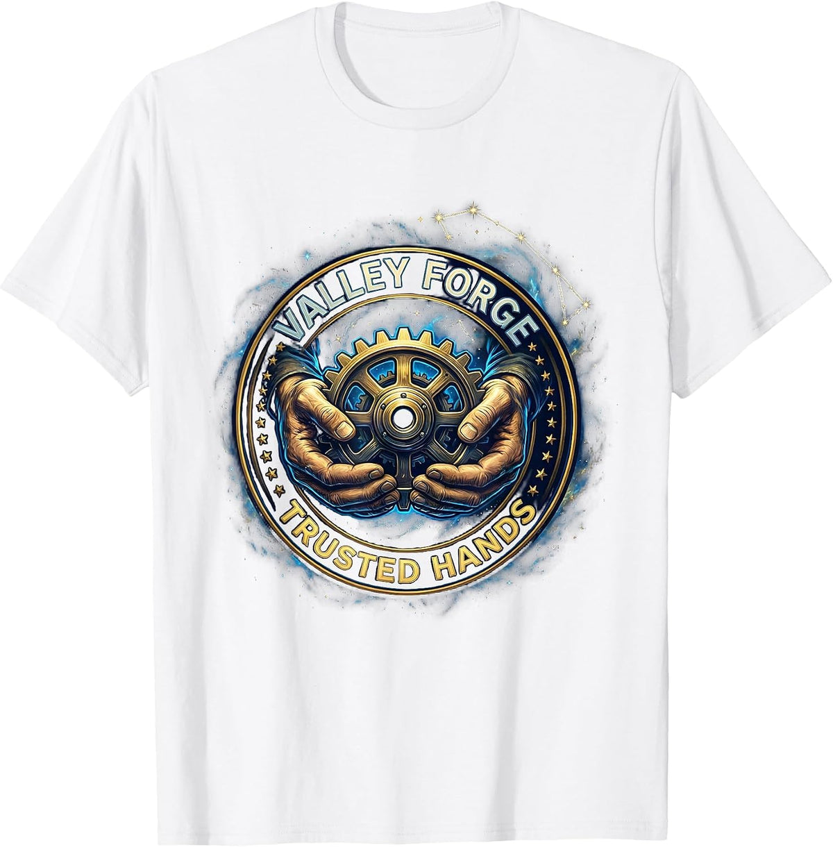 Men's Valley Forge Trusted Hands Automotive Design T-Shirt - White