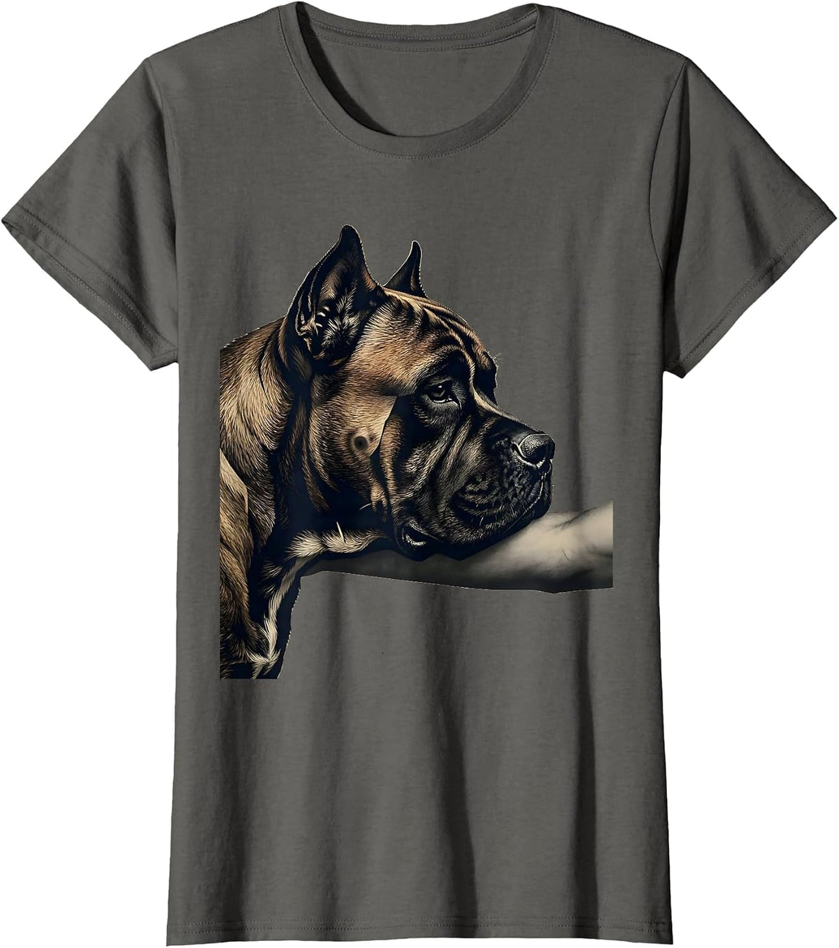 Women's Cane Corso Minimalist Dog Lover Gift T-Shirt - Asphalt Grey