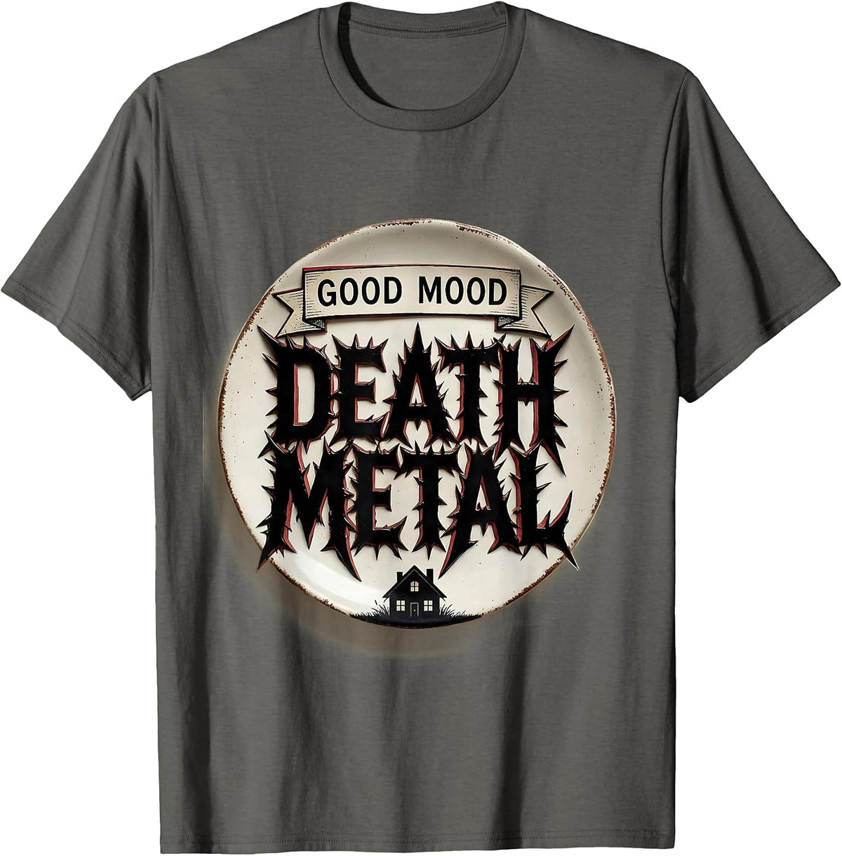 Good Mood Death Metal Funny Heavy Metal Fan Metalhead T-Shirt - Asphalt Grey