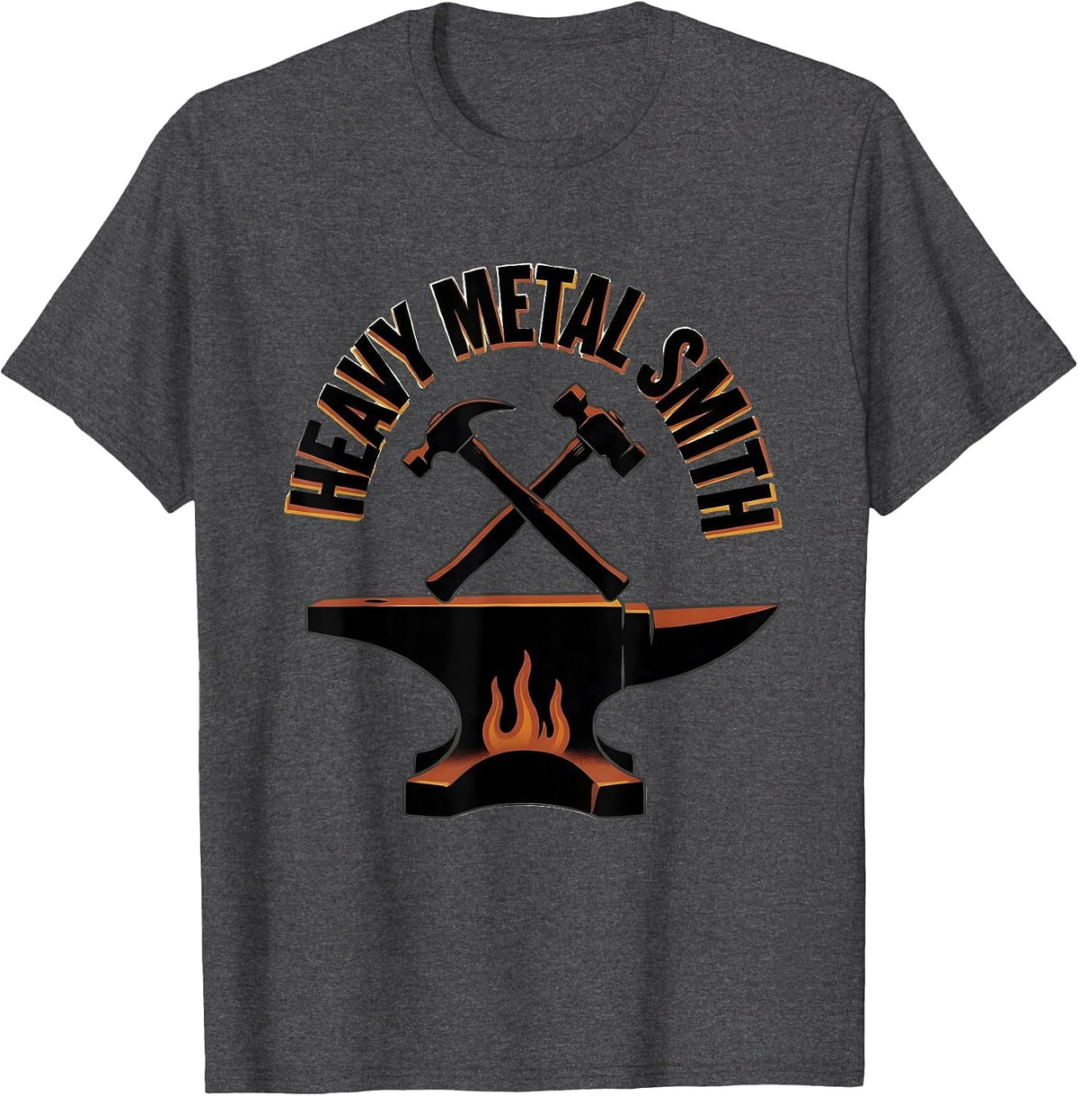 Heavy Metal Smith Funny Blacksmith Forge Metalworking Gift T-Shirt - Dark Heather Grey