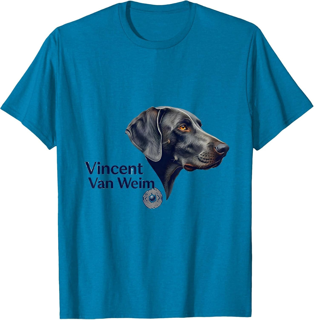 Vincent Van Weim Artistic Weimaraner Portrait Breed Portrait T-Shirt - Sapphire Blue
