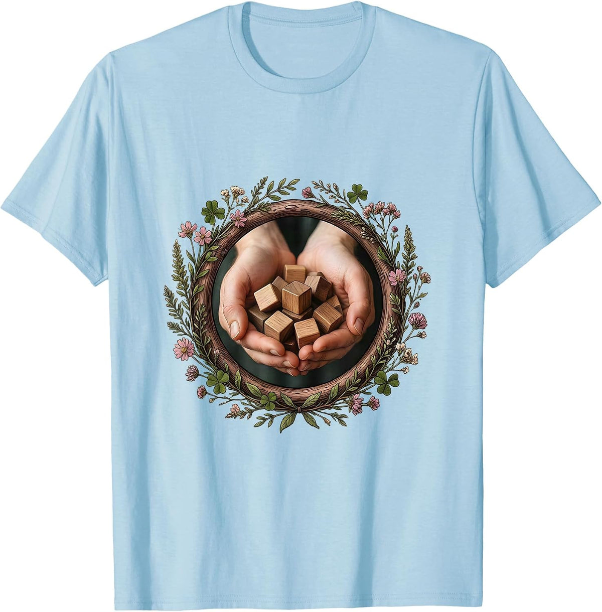 Paraprofessional Alphabet Blocks Illustration T-Shirt - Baby Blue