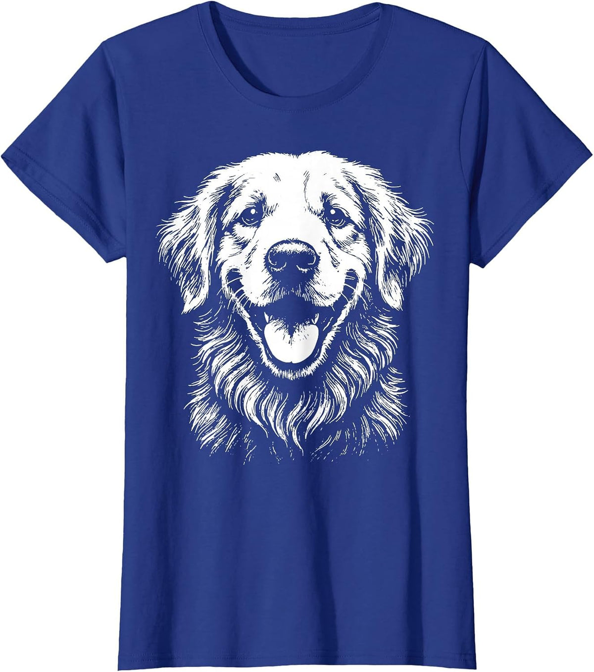 Golden Retriever Illustration T-Shirt - Royal Blue