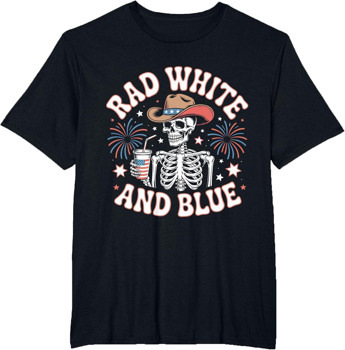 4th of July Xray Rad White and Blue Radiographers T-Shirt - Black