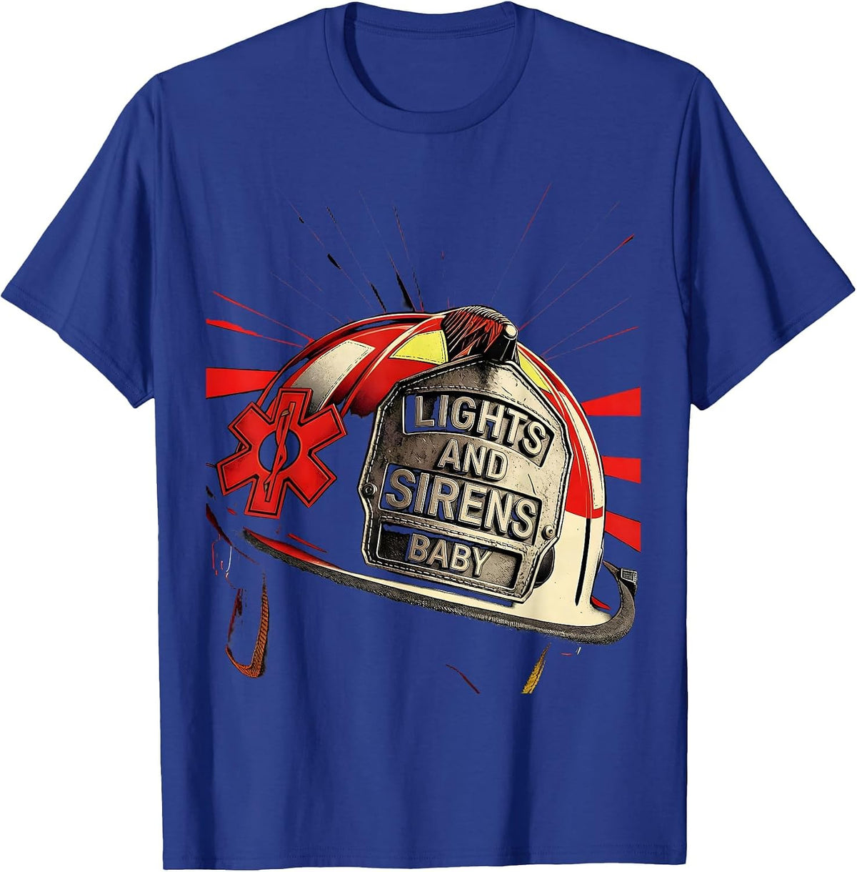 Lights and Sirens Baby EMT First Responder Design T-Shirt - Royal Blue
