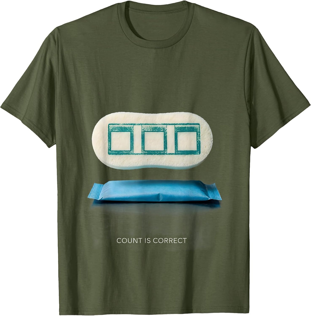 Men's Count Is Correct Minimalist Surgical Tech Humor Appreciation T-Shirt - Olive Green