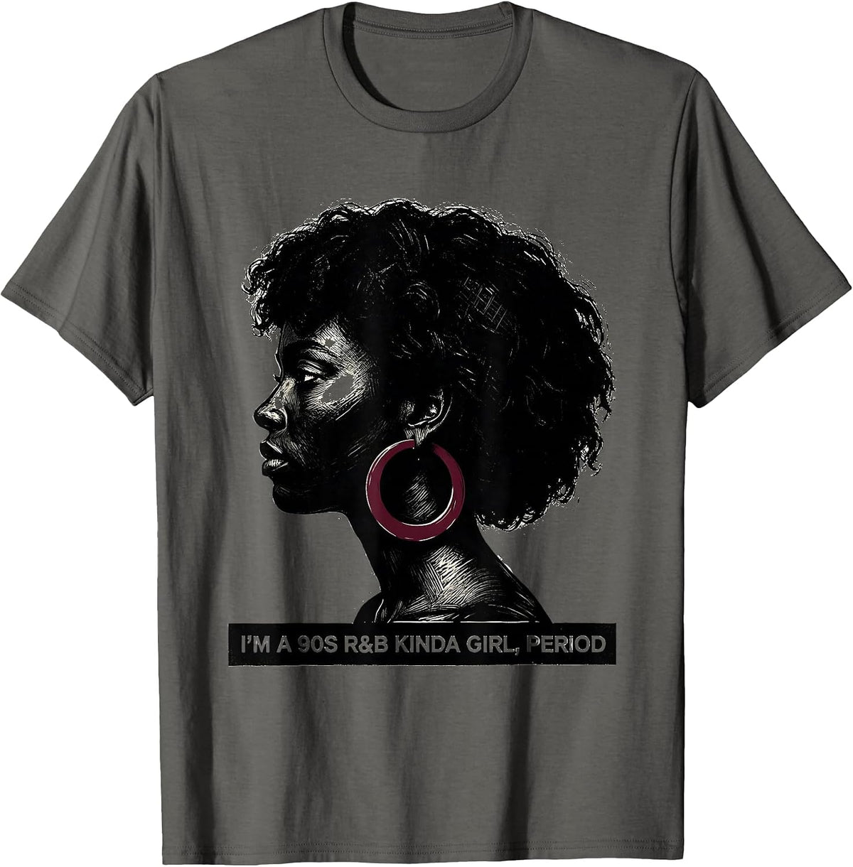 Men's I'm A 90s R&B Kinda Girl, Period Retro Music Fan T-Shirt - Asphalt Grey
