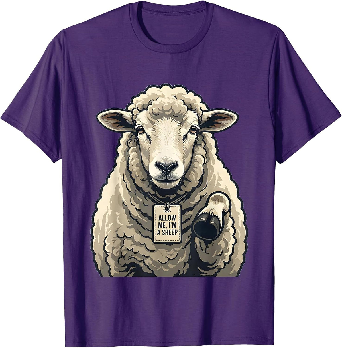 Allow Me, I'm A Sheep Funny Sheep Costume Halloween Party T-Shirt - Purple