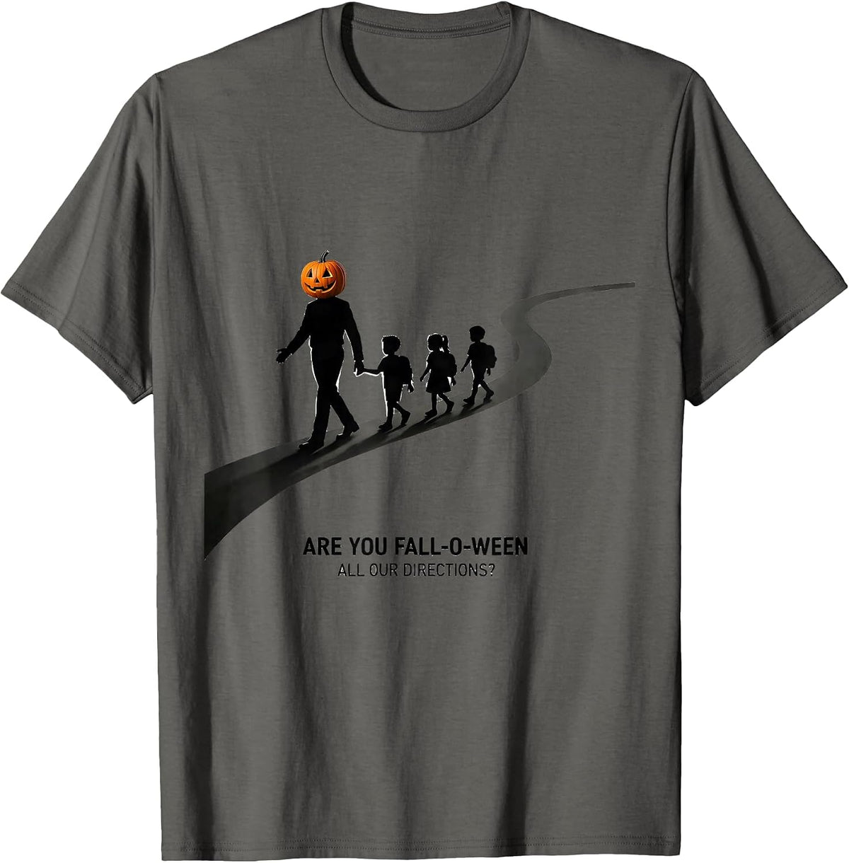 Men's Are You Fall-O-Ween All Our Directions Teacher T-Shirt - Asphalt Grey