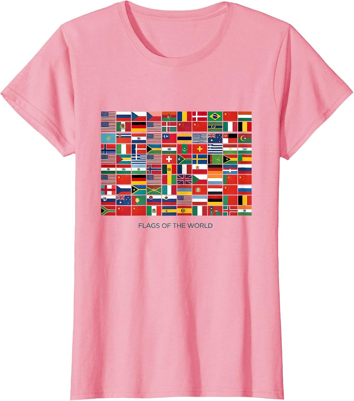 Women's Flags Of The World Geography Lover International Culture T-Shirt - Pink