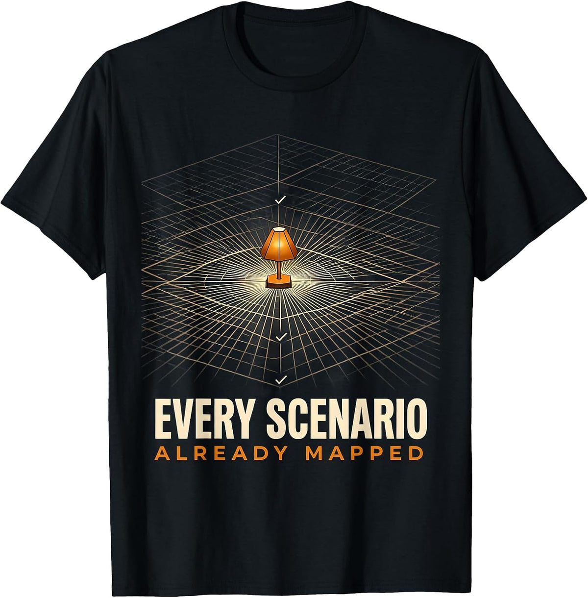 Men's Every Scenario Already Mapped Geometric Owl English Teacher T-Shirt - Black