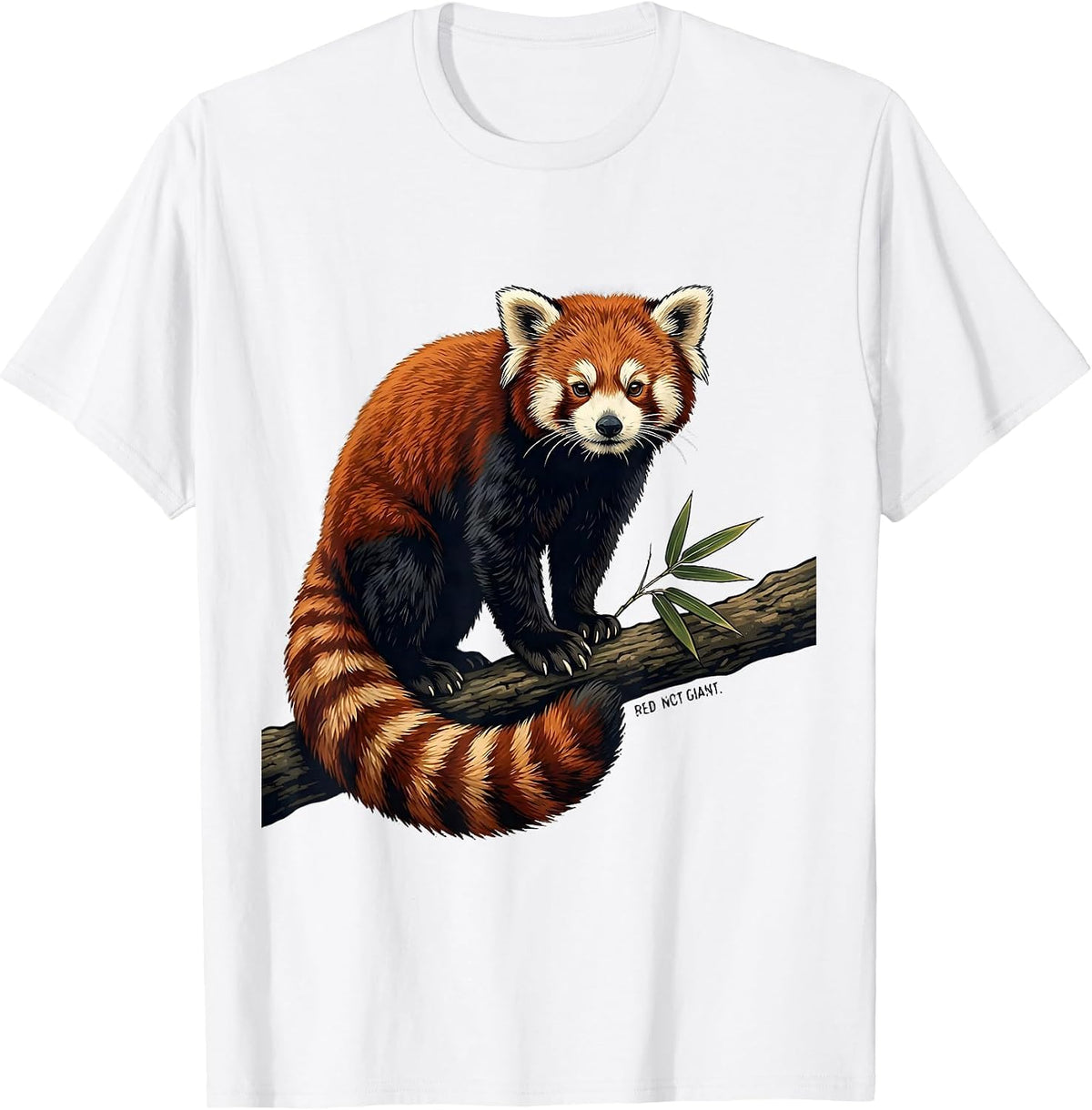 Men's Red Not Giant Funny Red Panda Lover Cute Animal Illustration T-Shirt - White