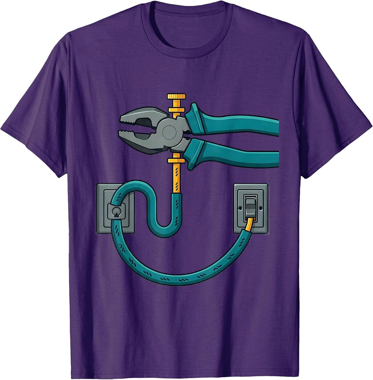 Lineman's Pliers Electrician Occupation Pride T-Shirt - Purple