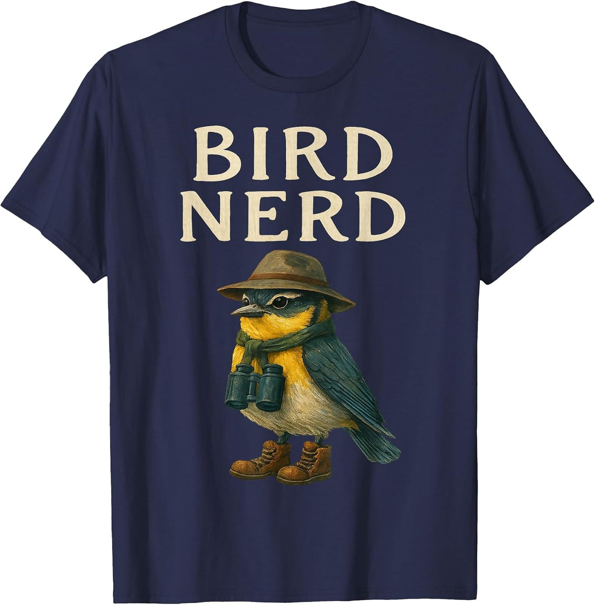 Bird Nerd Birding Bird Watching Watcher T-Shirt - Navy Blue