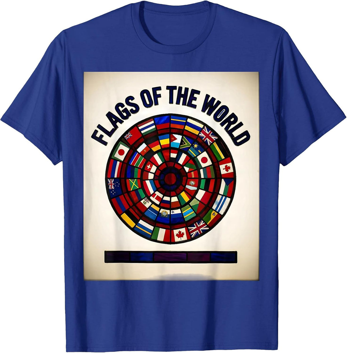 Men's Flags Of The World Stained Glass Mosaic Geography Lover Gift T-Shirt - Royal Blue