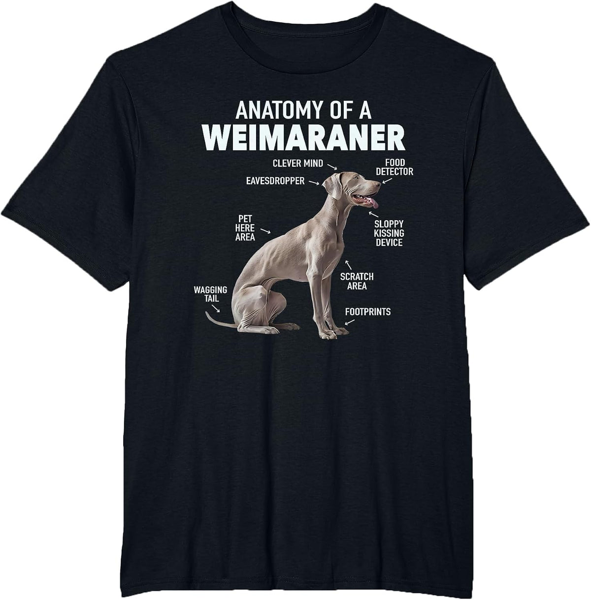 Anatomy of A Weimaraner T-Shirt - Black