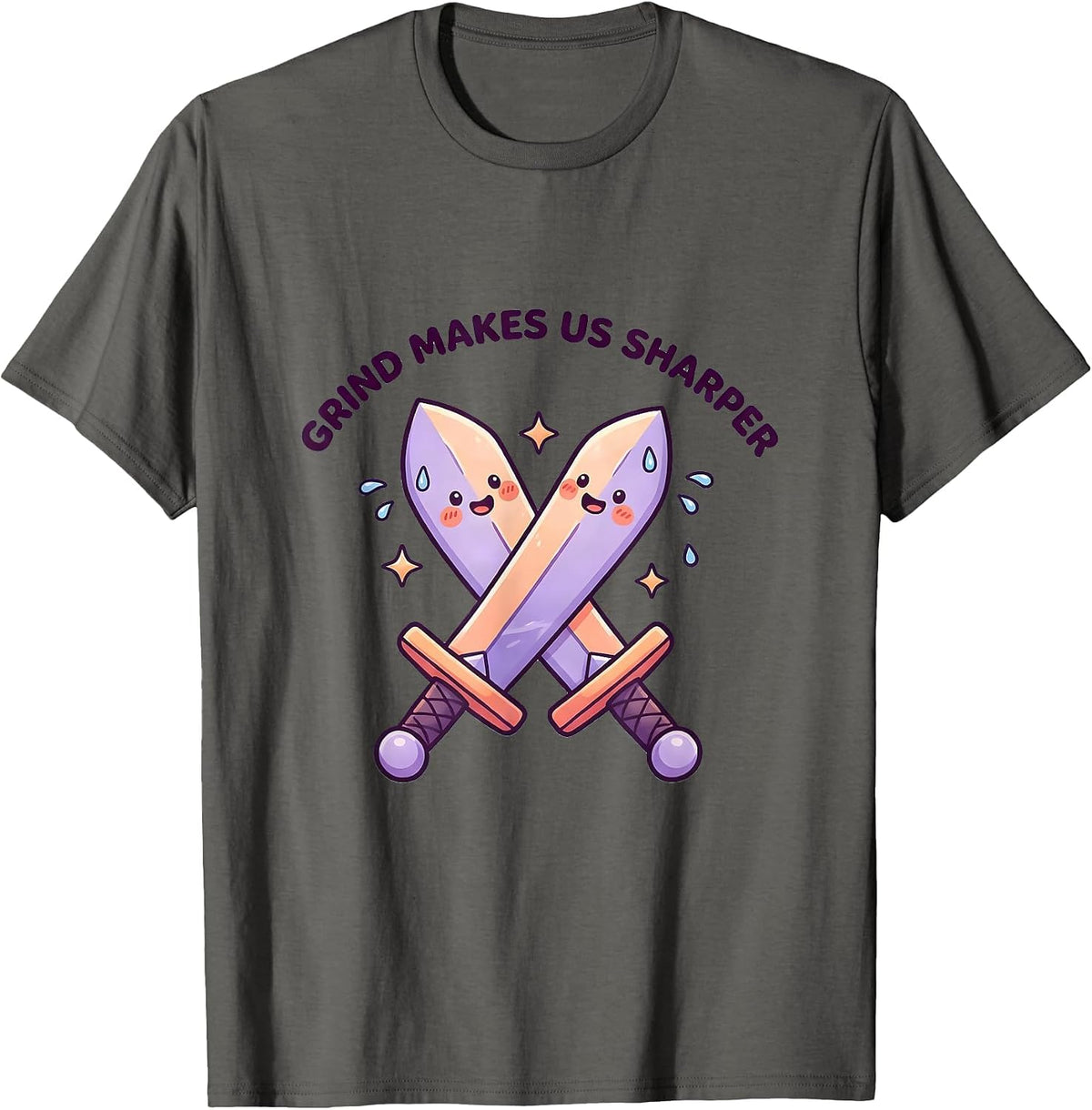 Grind Makes Us Sharper Iron Sharpens Iron T-Shirt - Asphalt Grey