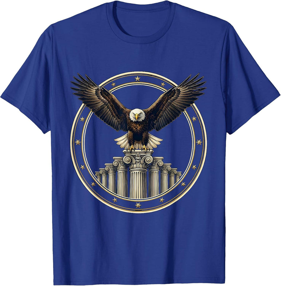 President Pride Labor Day Bald Eagle White House T-Shirt - Royal Blue